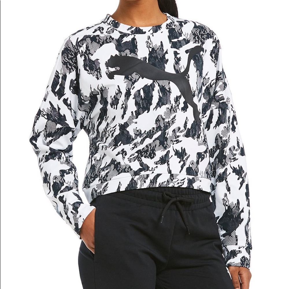 Crew Neck Puma Crop Workout Sweatshirt / pullover